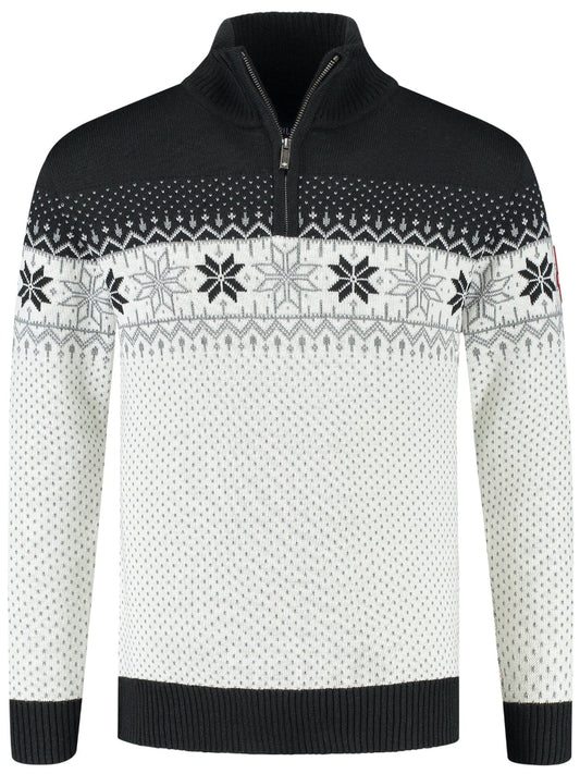 Nordic Herrtröja Merino, svart & vit främre