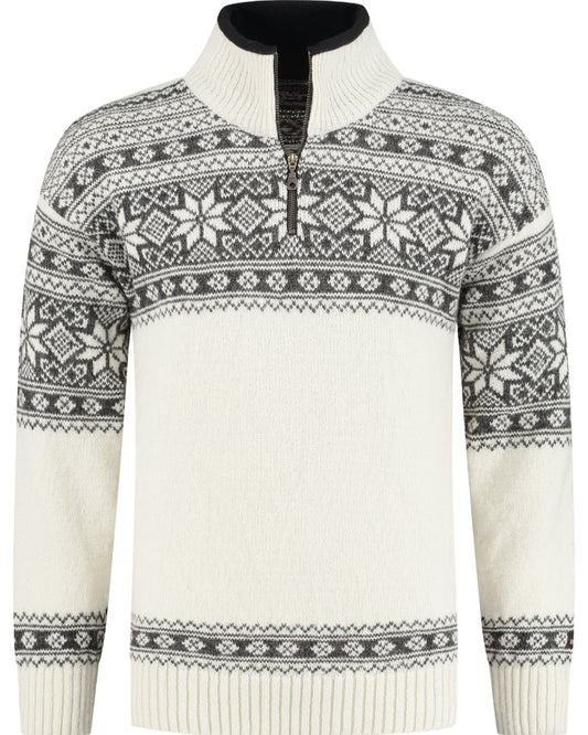 Norlender, Pullover i Setesdals design av 100% ren ull, Benvit