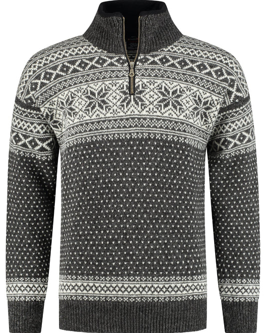 Pullover av 100 % ren ny ull Mörkgrå tröja
